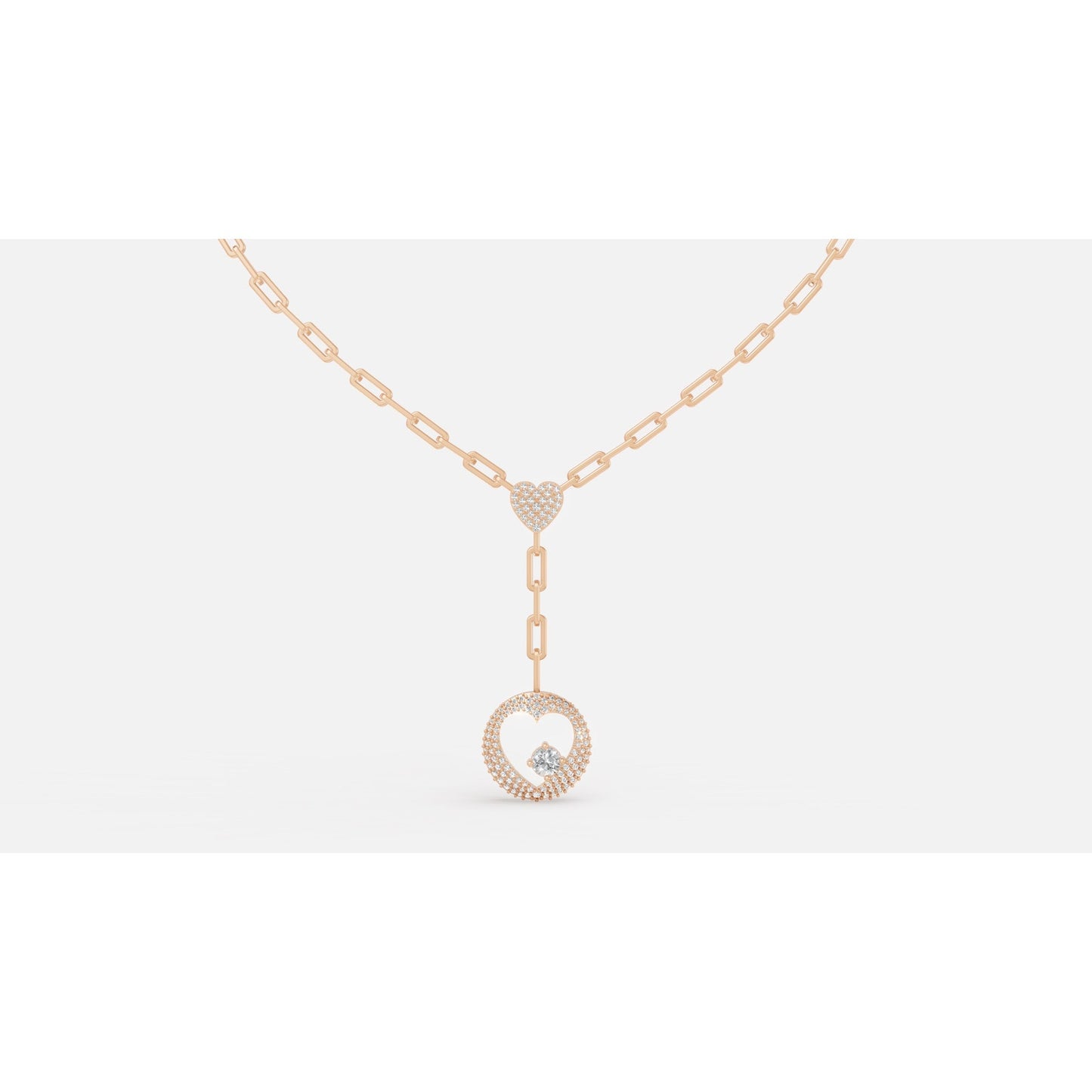 0.94 CTW 14K Plumb Gold Diamond Lariat Necklace