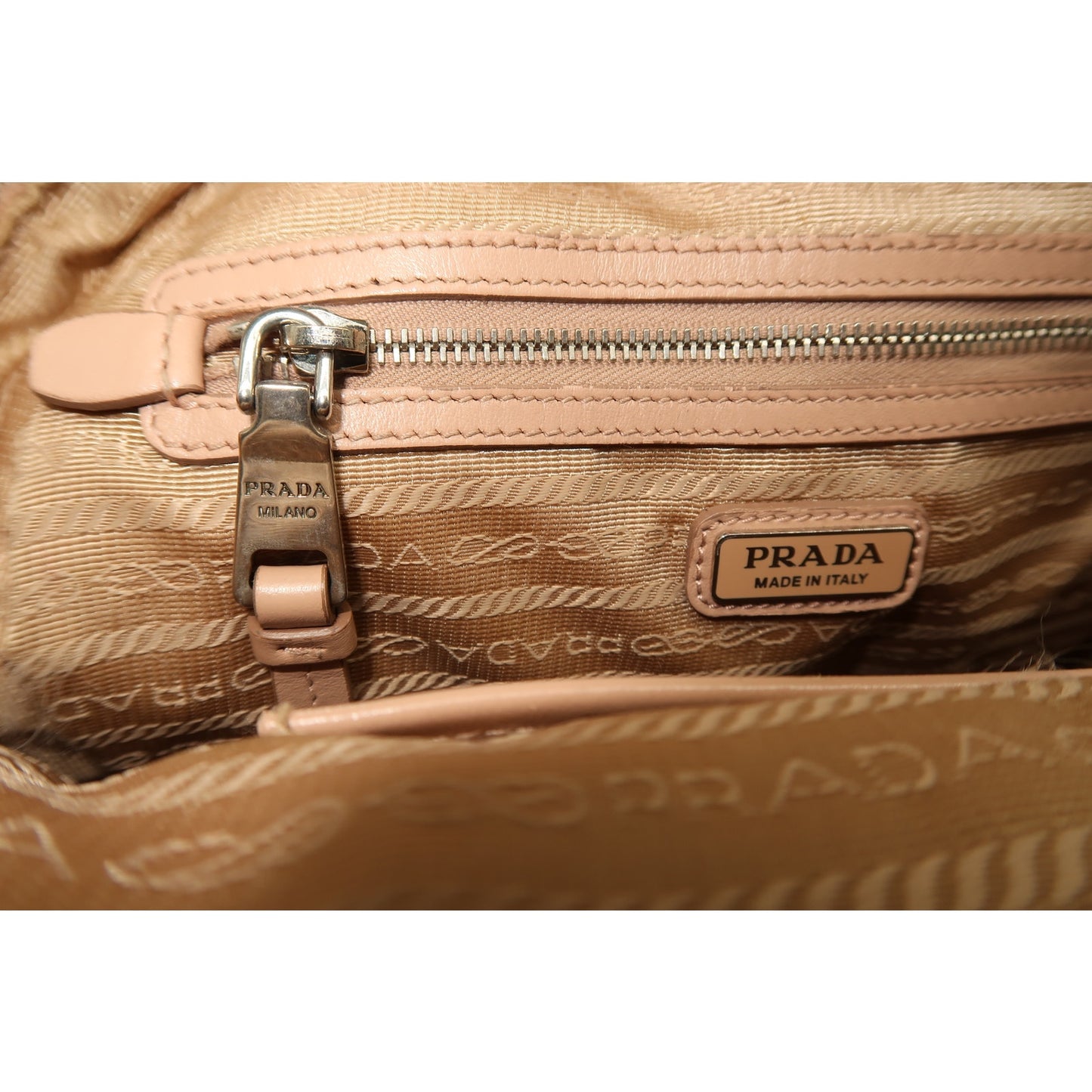 Prada Milano Diagramme Leather Logo Accent Zip-Around Backpack