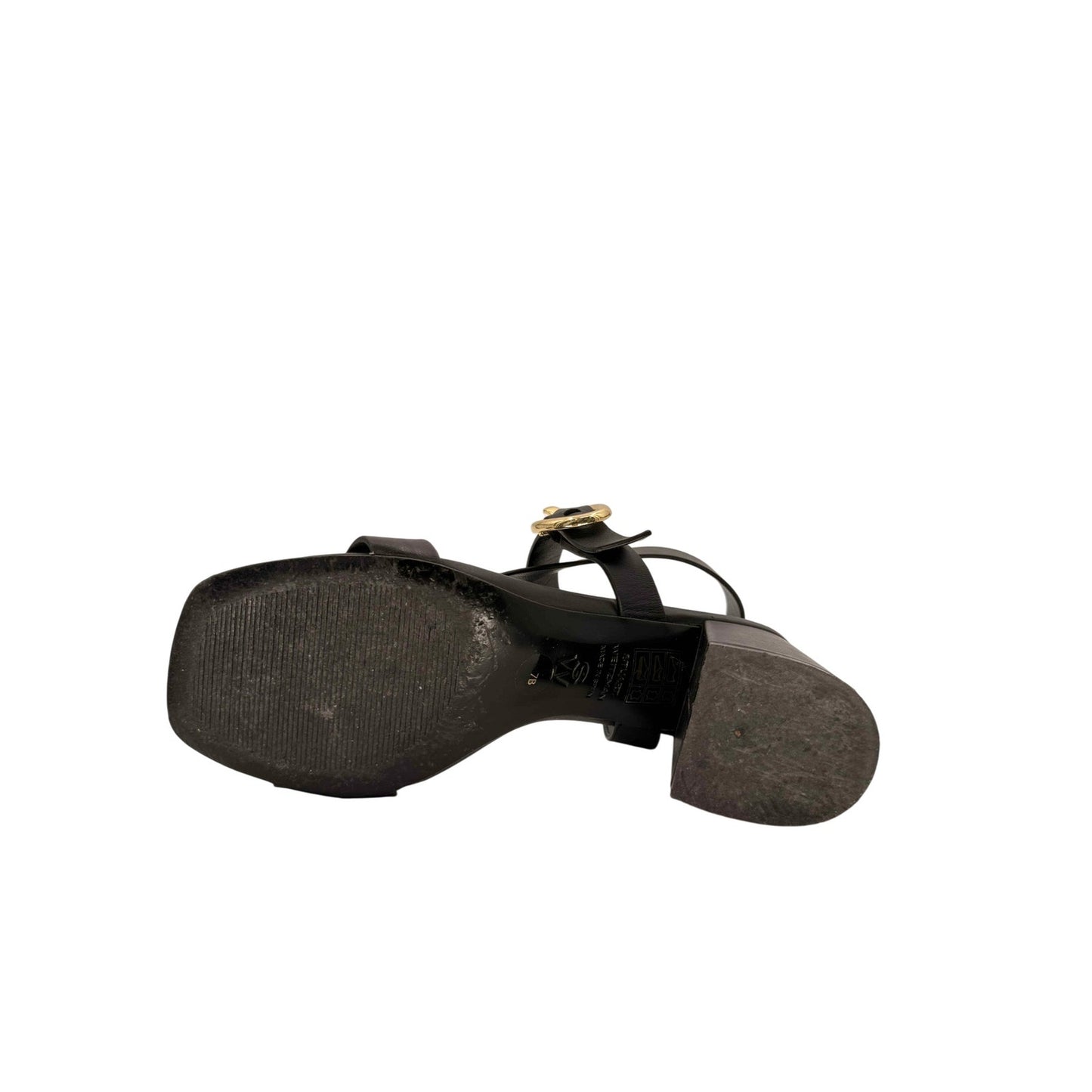 Stuart Weitzman Leather Benni Block-Heel Strappy Sandals
