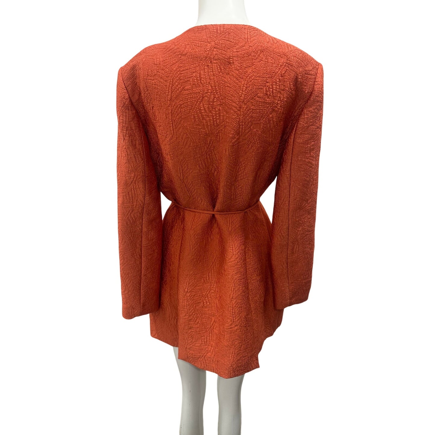 Alexis Marsci Brocade Belted Wrap Mini Dress Orange Women's Size M