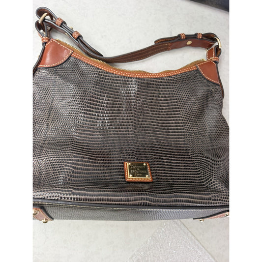 Dooney & Bourke Lizard Embossed Leather Hobo Shoulder Bag