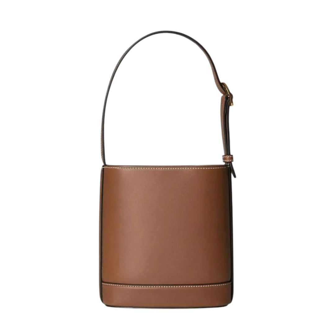 Gucci Leather Horsebit Accent 73 Series Small Bucket Handbag Brown