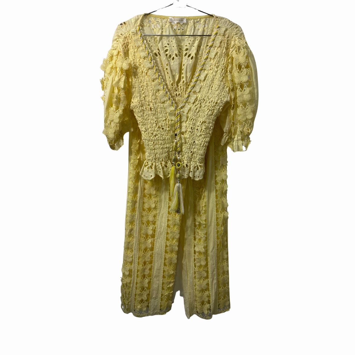 Laurie & Joe Broderie Anglaise Smocked Tassel 2 Piece Set Outfit