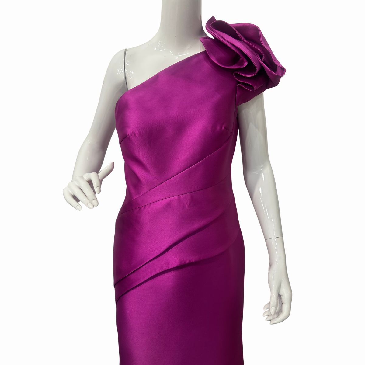 Alexander By Daymor One-Shoulder Pleated Mermaid Maxi Dress