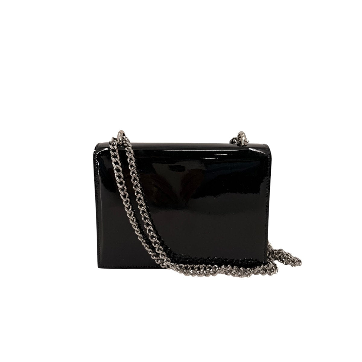 Jimmy Choo Patent Leather Crystal Embellished Chain Strap Shoulder Bag