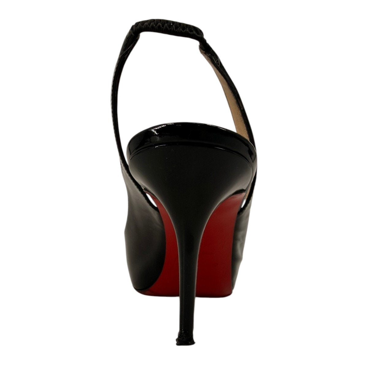 Christian Louboutin Patent Leather Peep Toe Slingback Pumps B