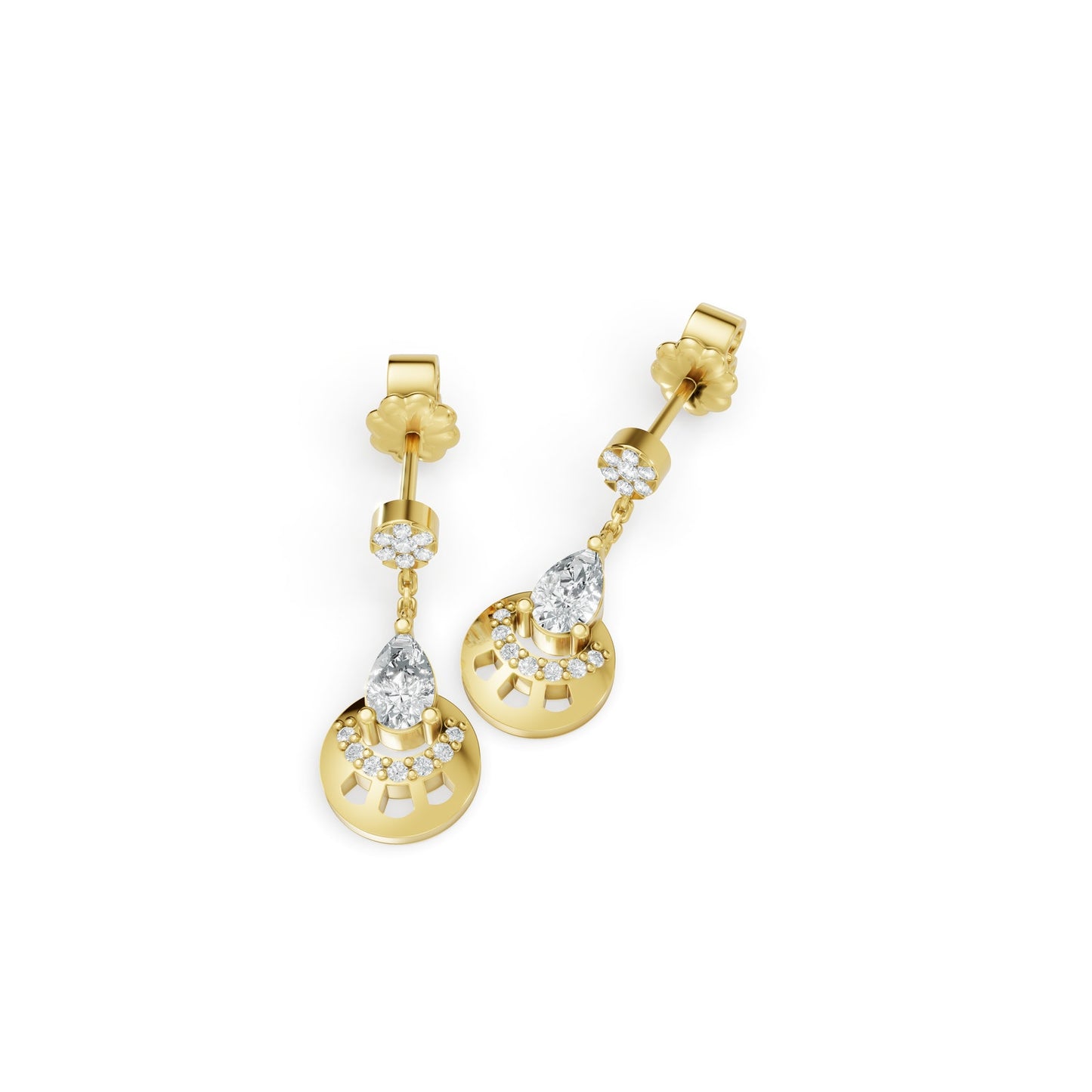 0.72 CTW 14K Yellow Gold Diamond Dangling Earrings
