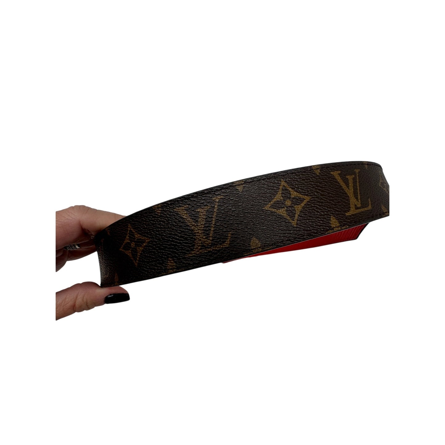 Louis Vuitton Leather Canvas Monogram LV Logo Buckle Reversible Belt
