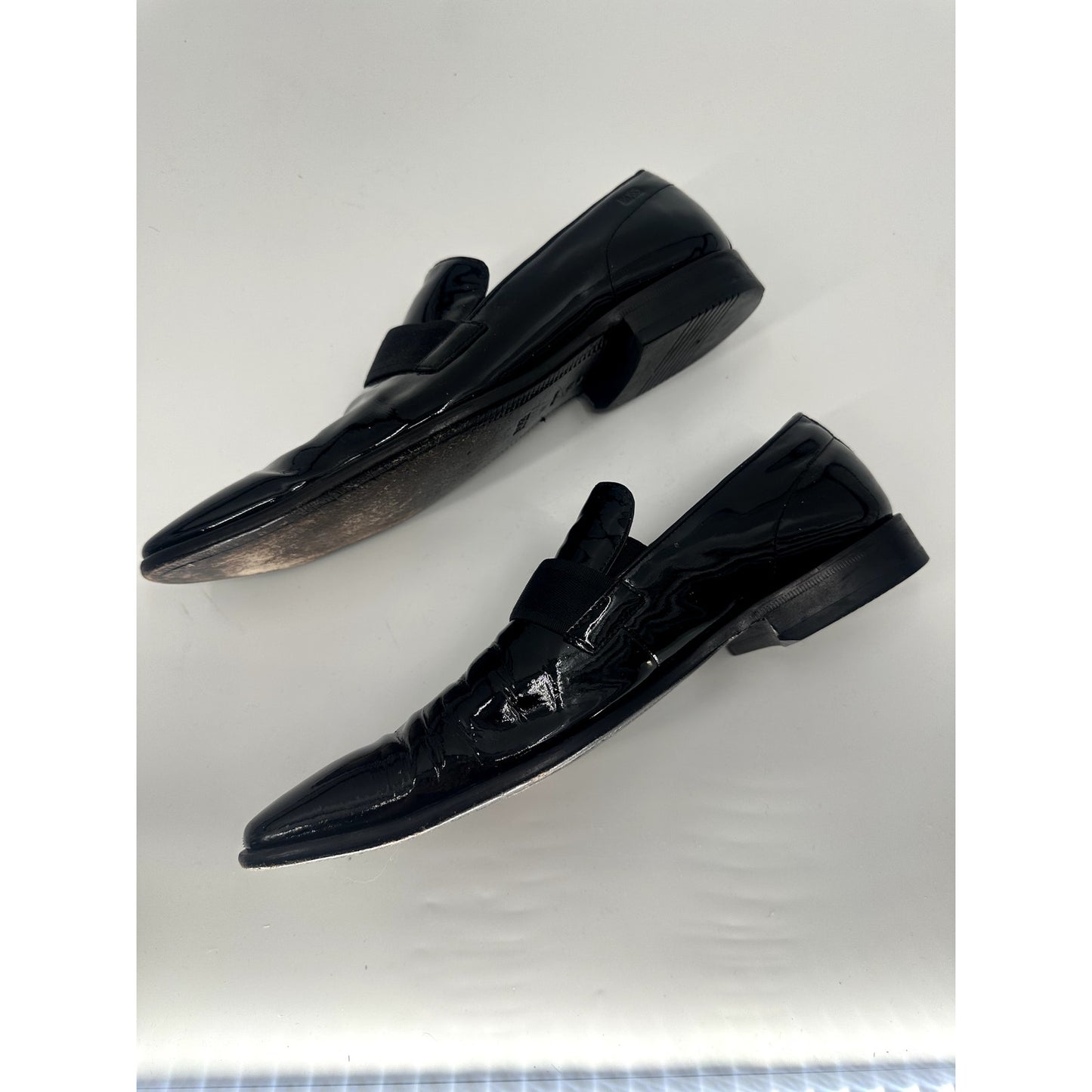 Hugo Boss Mellion Patent Leather Loafers Black Men's US 11.5