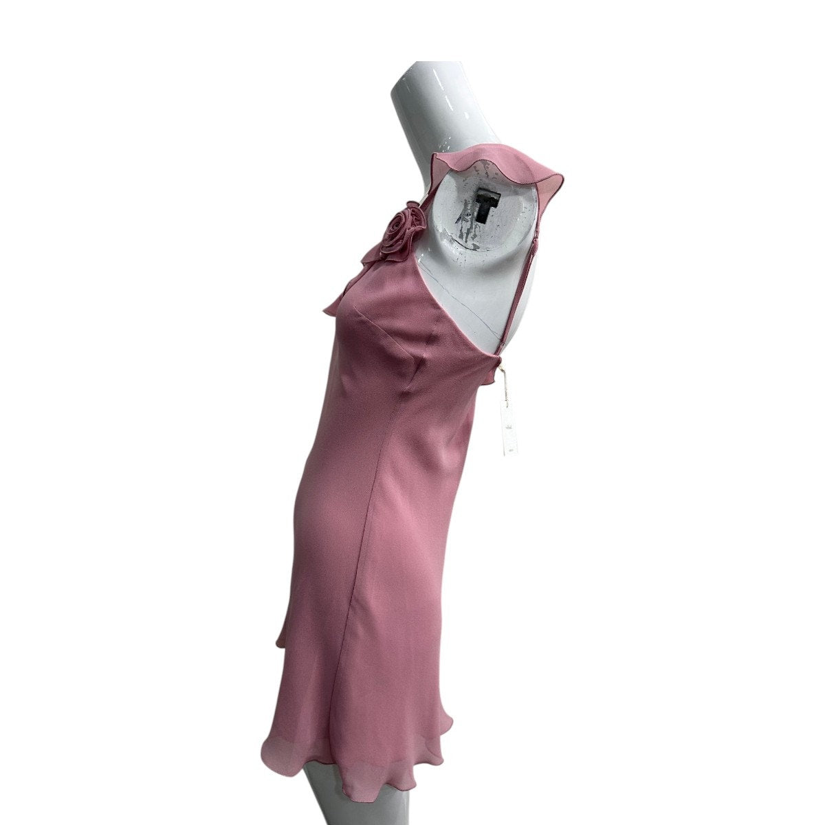Wilfred Engage Ruffle Rosette Chiffon Mini Dress Opera Rose Women's Size Small