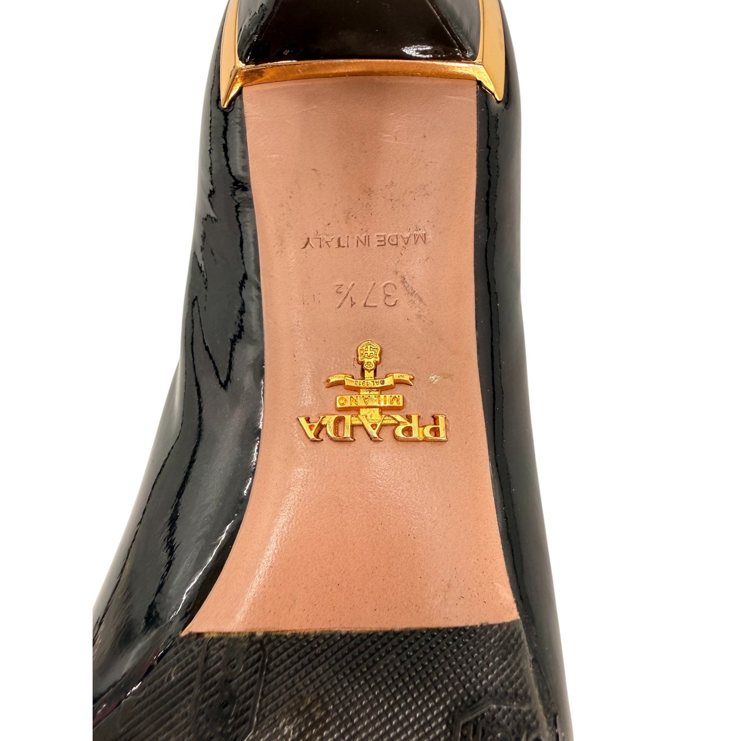 Prada Patent Leather Calzature Donna Peep Toe Pumps Heels