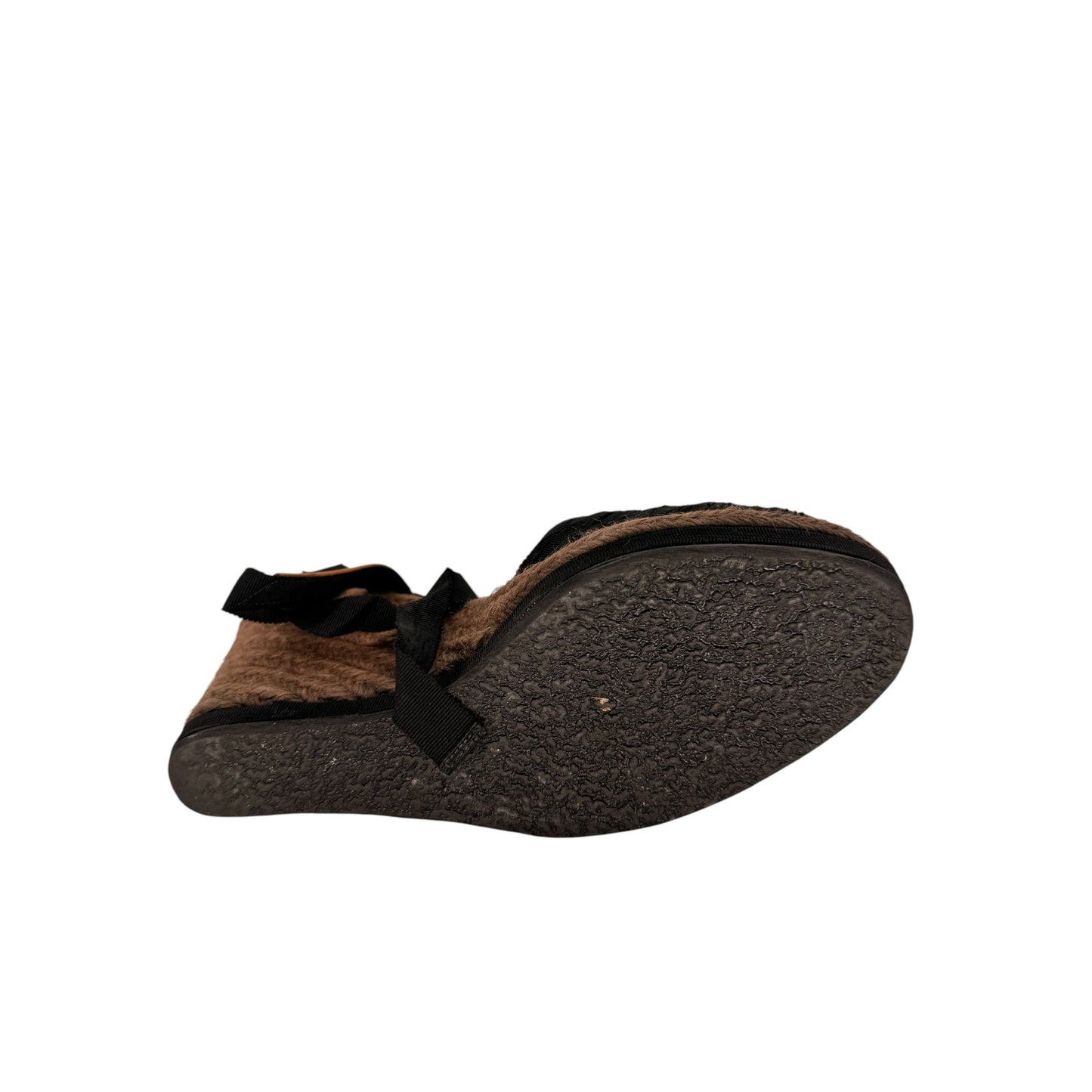 Lanvin Canvas Closed Toe Ankle Strap Wrap Wedge Espadrille Sandals