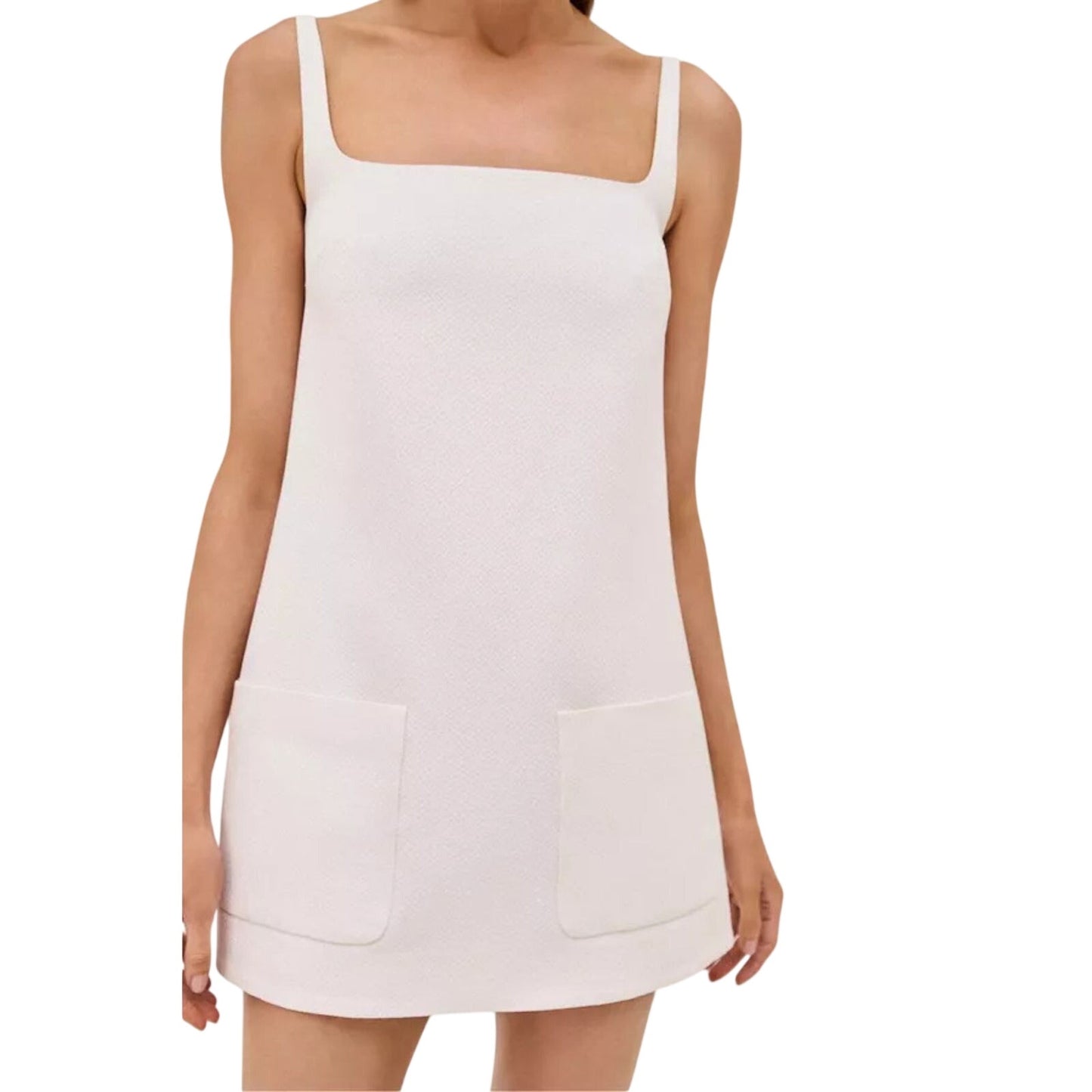 Alexis Prisma Textured Shift Mini Dress Off White Women's Size Medium NWT