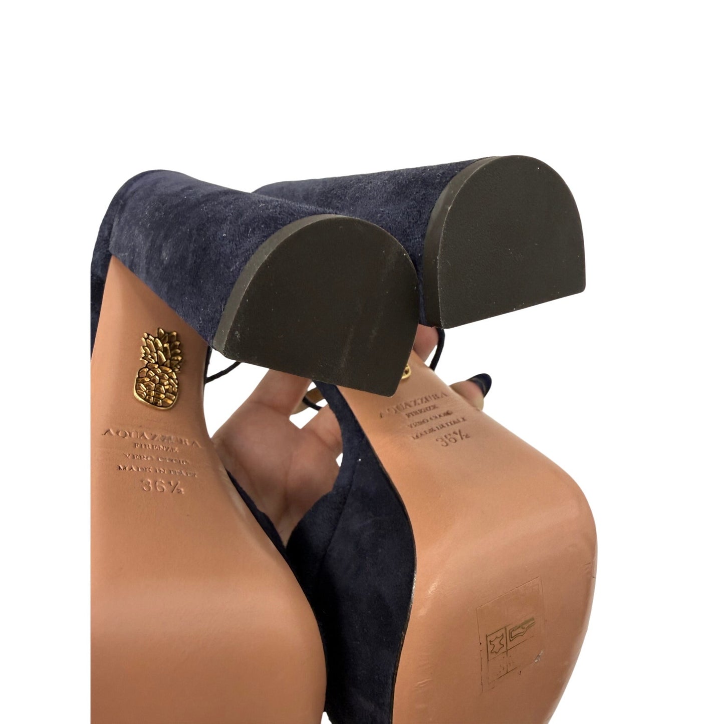 Aquazzura Suede Austin Lace Up Strappy Platform Sandals