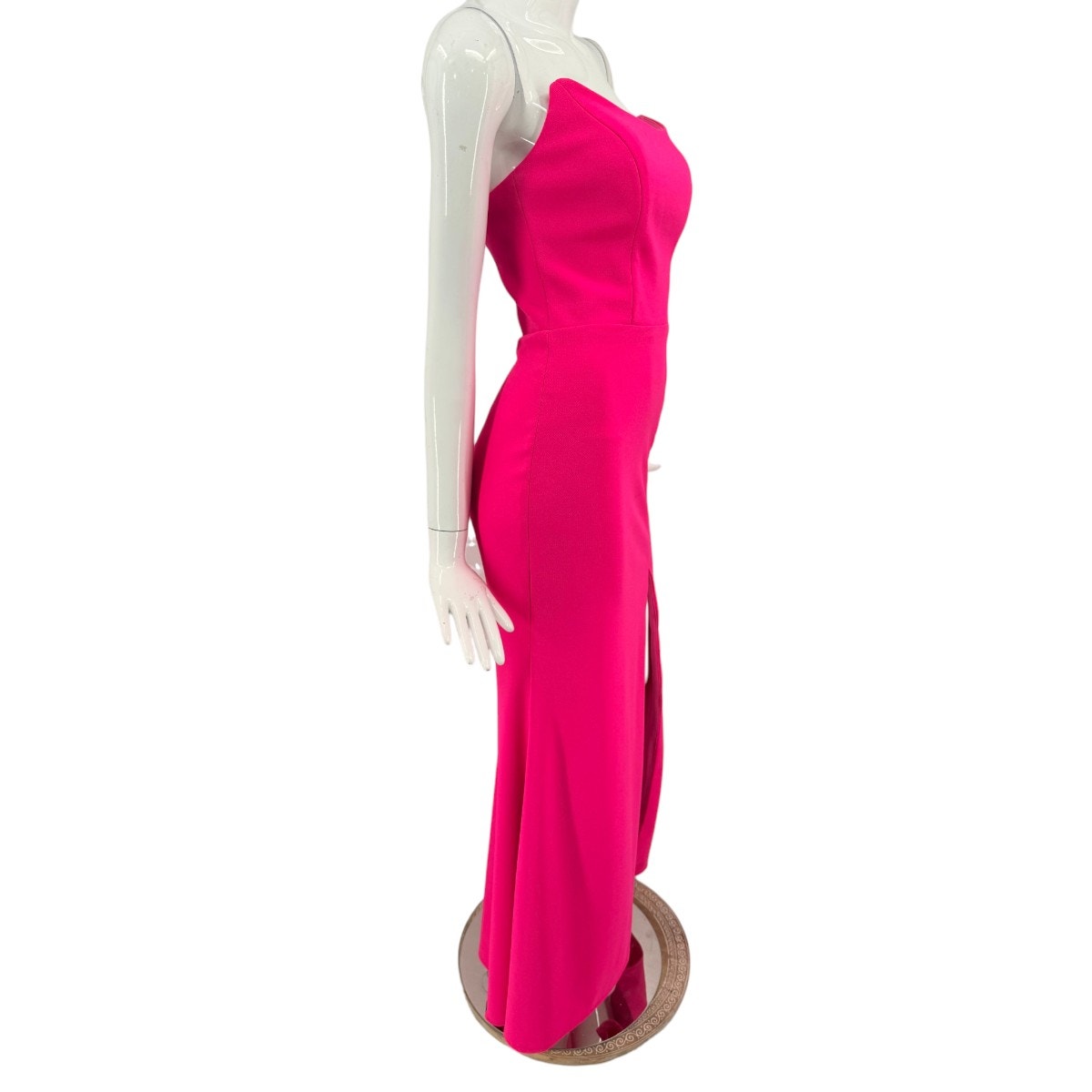 Aqua Formal Strapless Side Slit Mermaid Maxi Gown