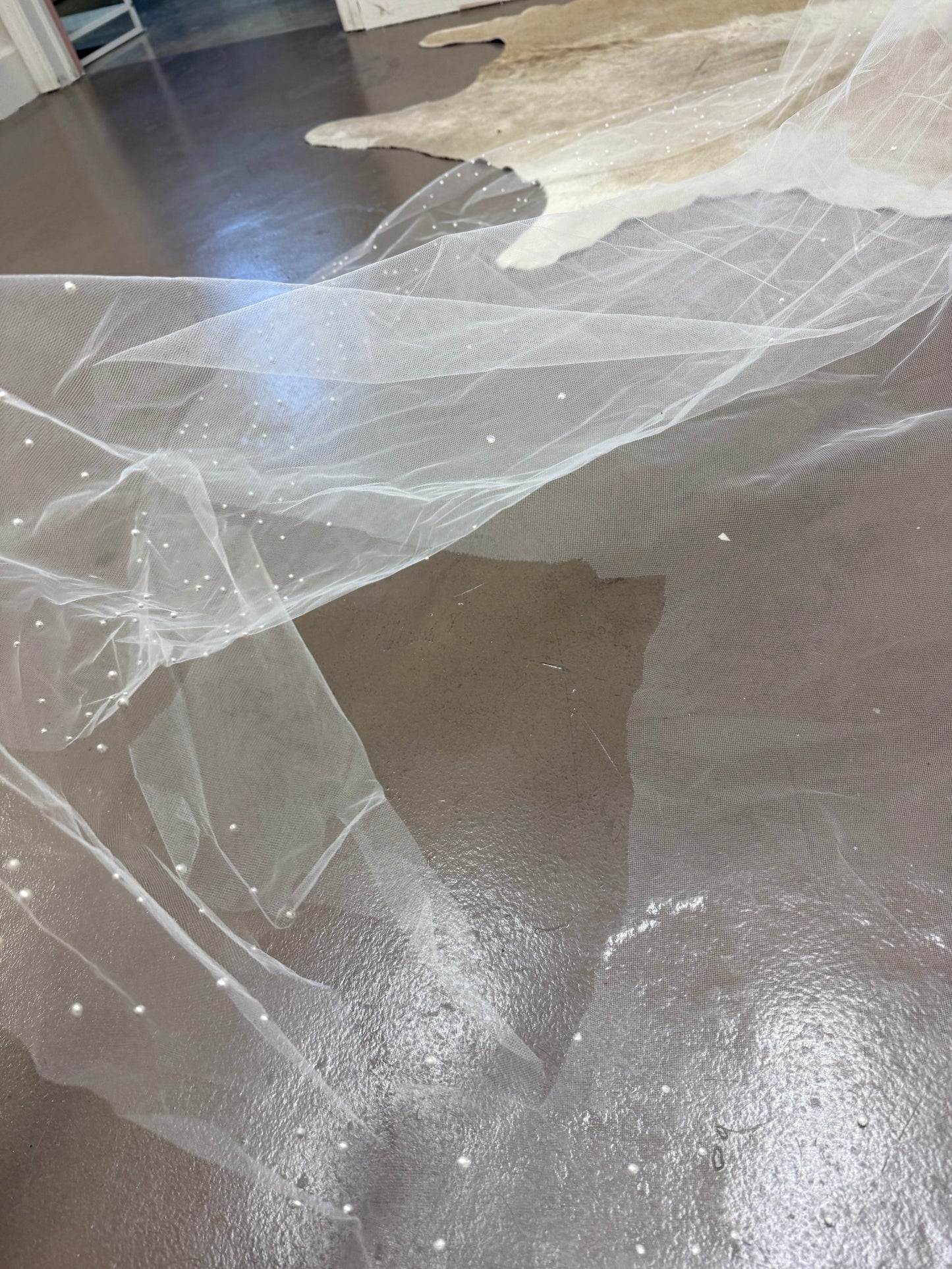 Pearl wedding veil