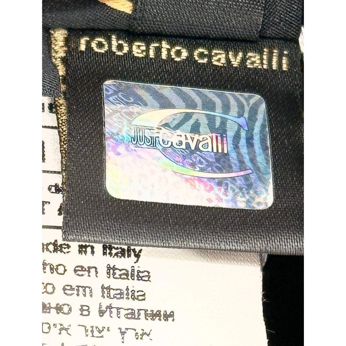 Just Cavalli Satin Glitter Embellished Button-Up Shirt