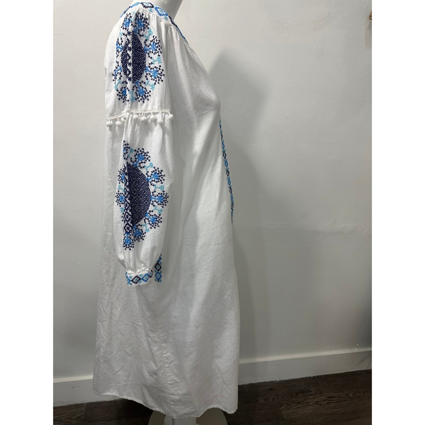 Melissa Odabash Ally Belted Embroidered Cotton-voile Midi Dress