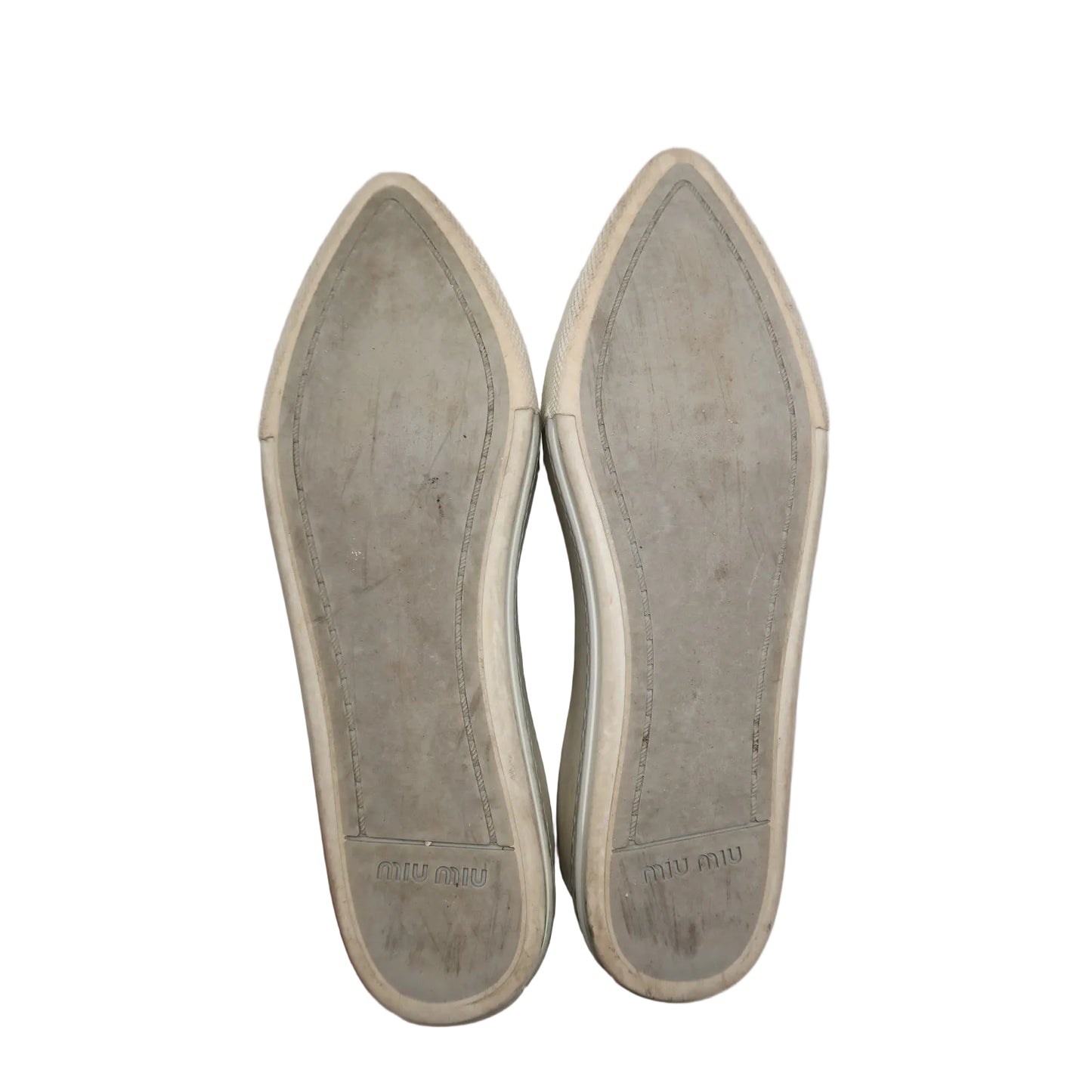 Miu Miu Leather Metal Cap Toe Pointed Platform Sneakers