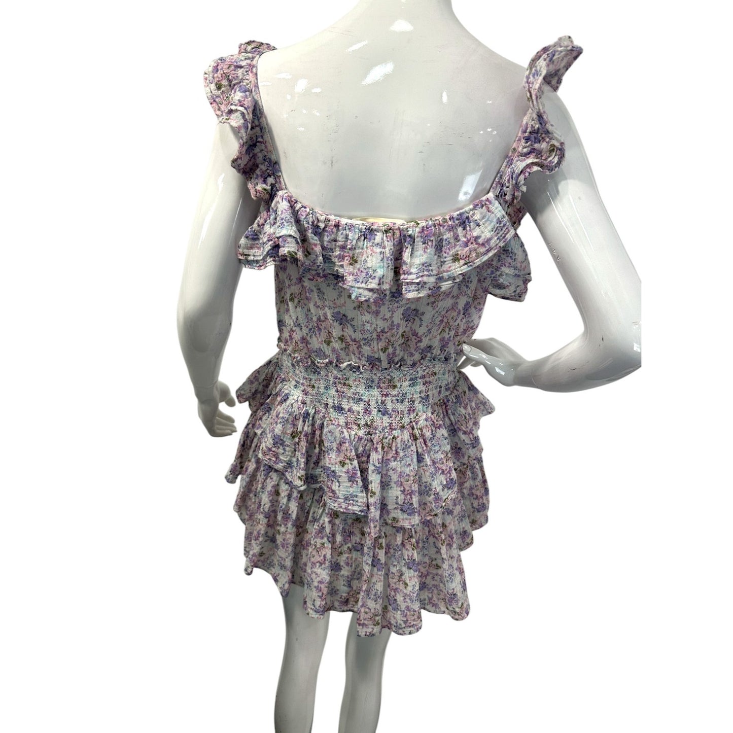 LoveShackFancy Cotton Floral Print Shanely Mini Dress Positano