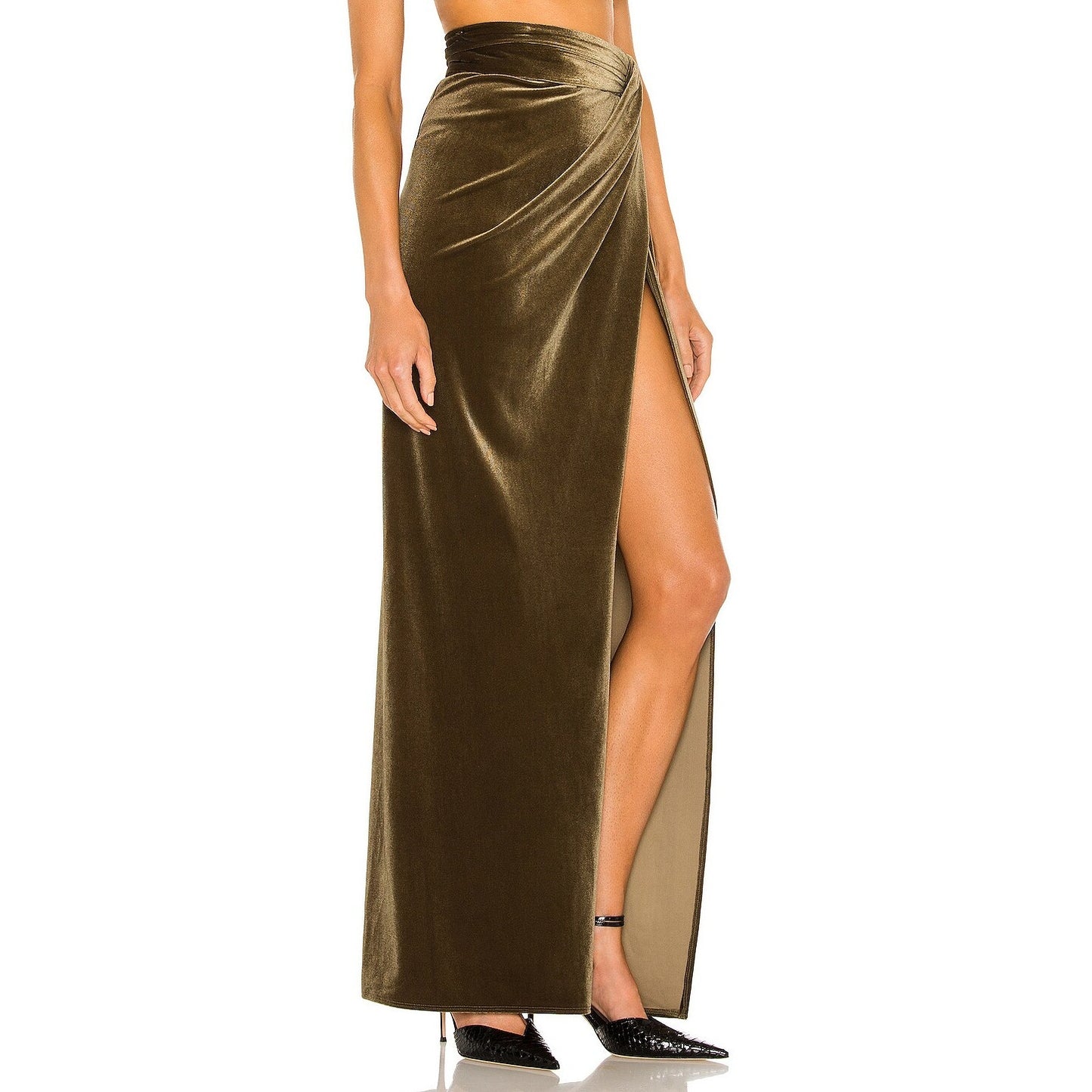 Ronny Kobo x Revolve Freya Velvet Bra Top & Blythe Maxi Skirt Set