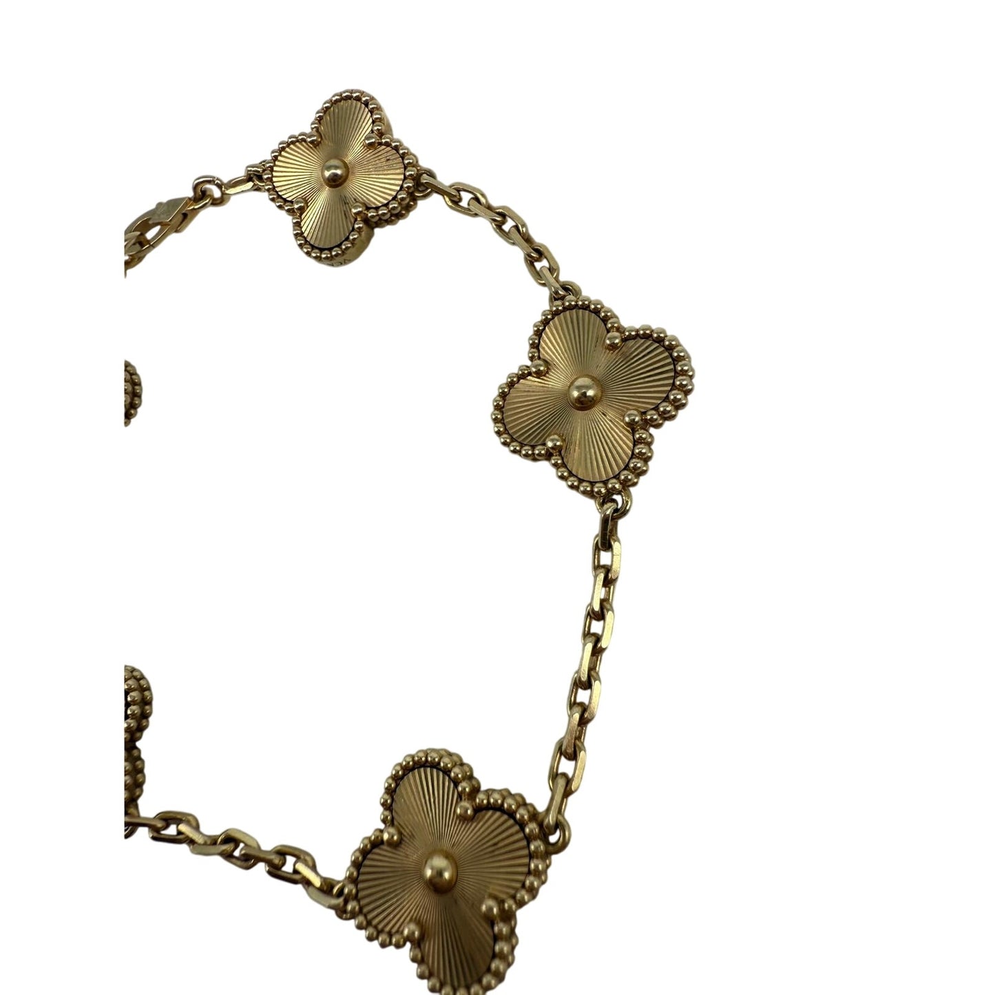 Van Cleef & Arpels 18K Vintage Alhambra 5 Motif Bracelet