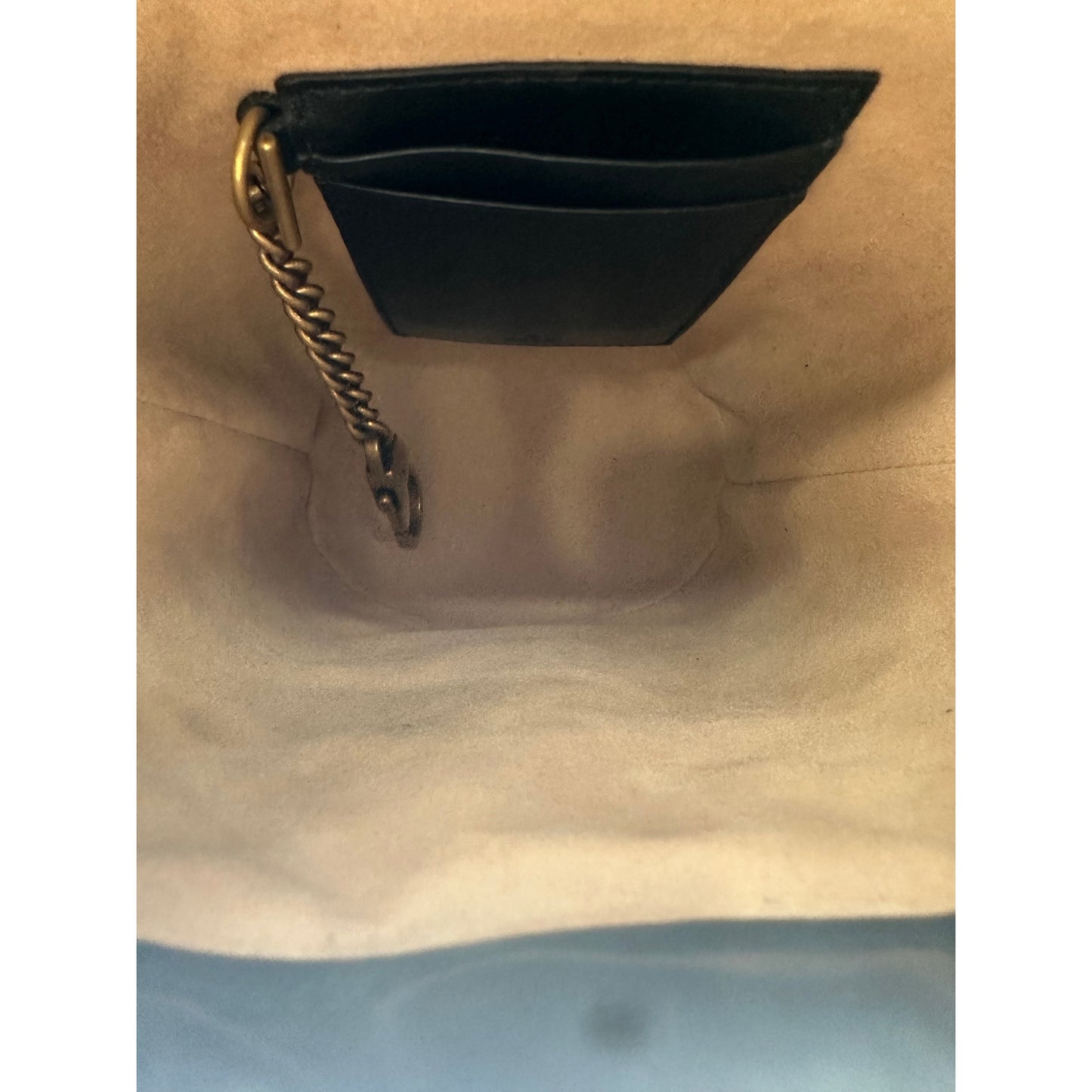 Gucci Leather Quilted GG Marmont Mini Bucket Bag