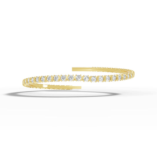 2.96 ctw Diamond Flexibangle 14K Yellow Gold Bangle Bracelet