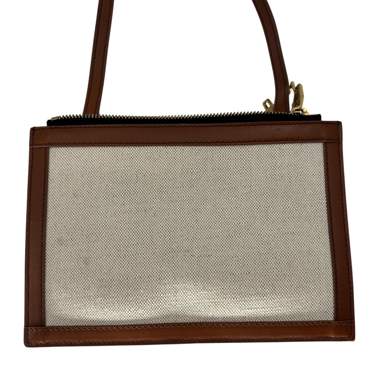 Balmain Canvas Leather Logo Graphic Triple Compartment Zip Pouch Crossbody Bag