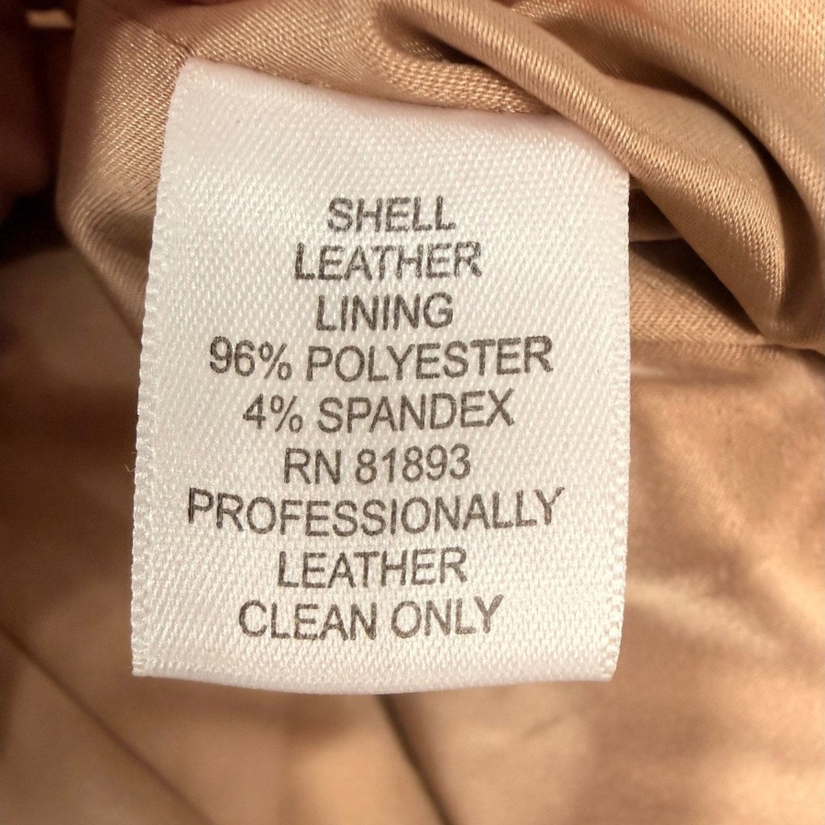 G.I.L.I. Genuine Leather Zip Up Moto Jacket Nude Beige Size 0
