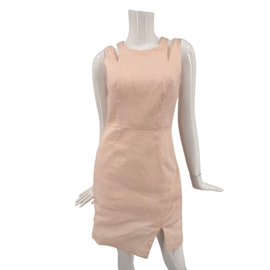 BCBGeneration Angel Sleeveless Linen Blend Mini Dress Blush Pink Size 6