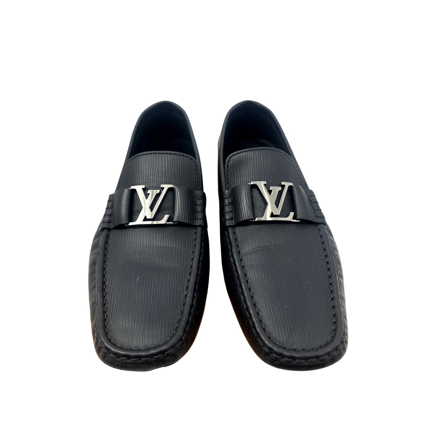 Louis Vuitton Calf Leather LV Logo Monte Carlo Moccasin Loafers Men's Size 11