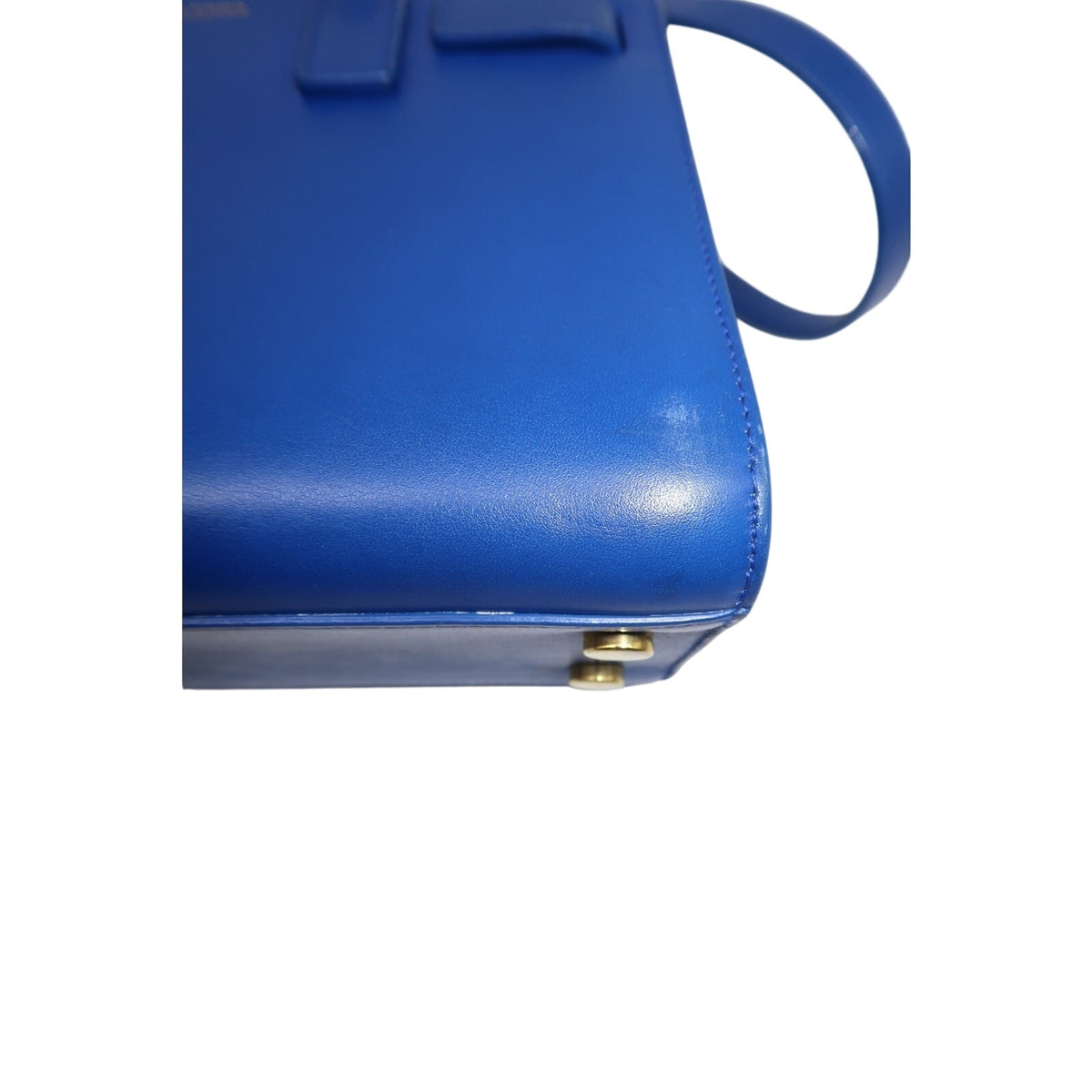 Saint Laurent Classic Sac De Jour Tote Bag Blue Leather Logo Accent Women's OS