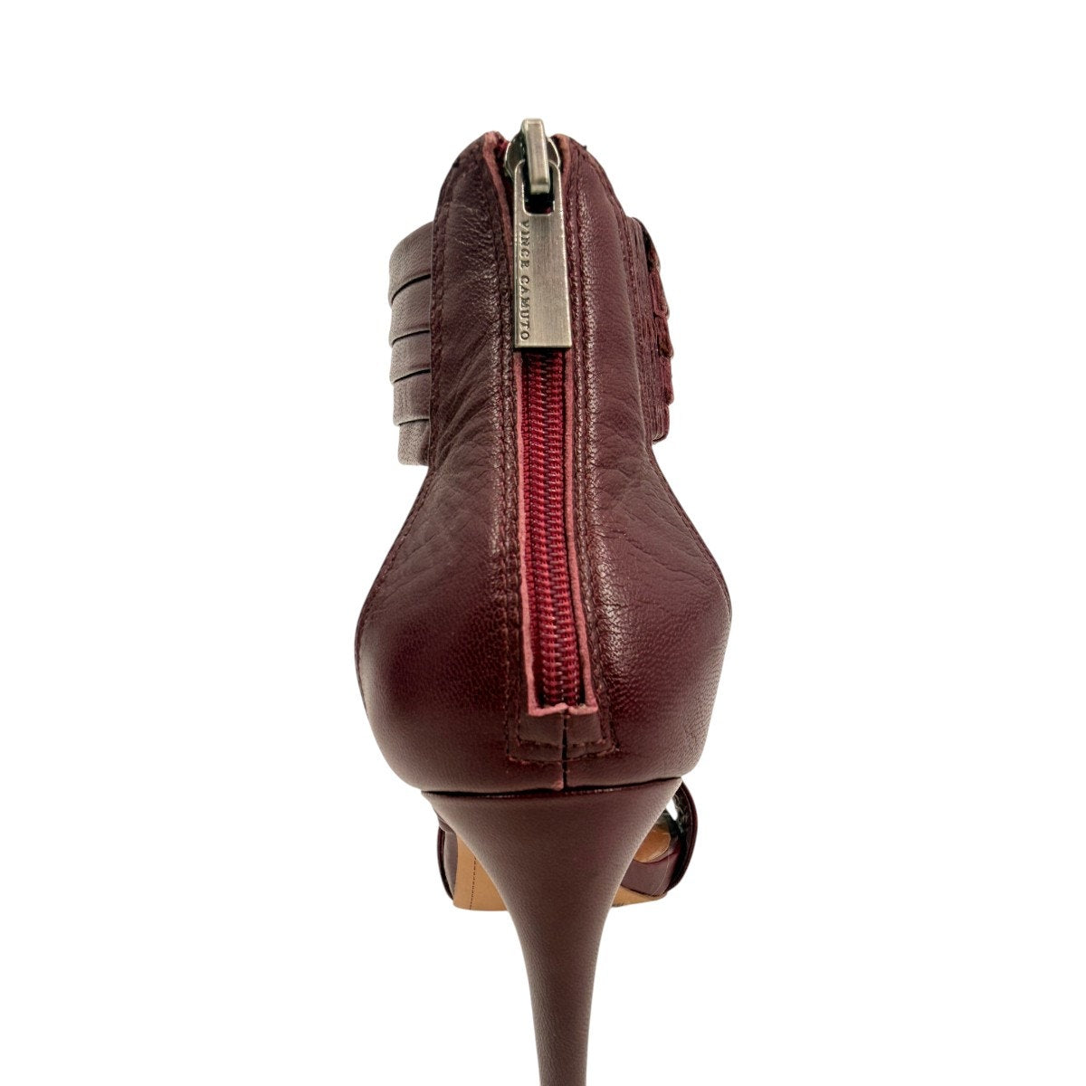 Vince Camuto Burgundy Multi-Strap Stiletto Sandals