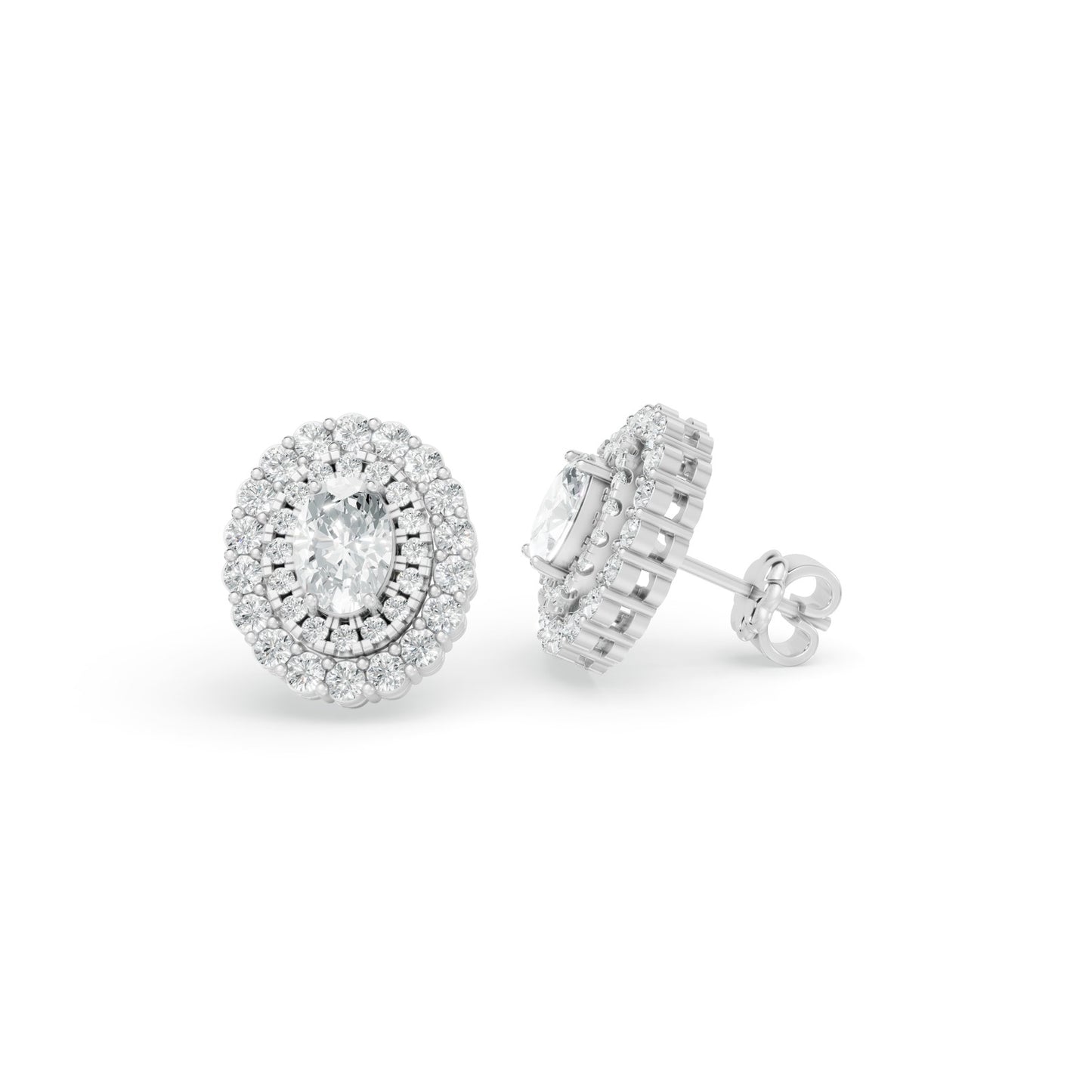 2.18 CTW 14K White Gold Diamond Stud Earrings