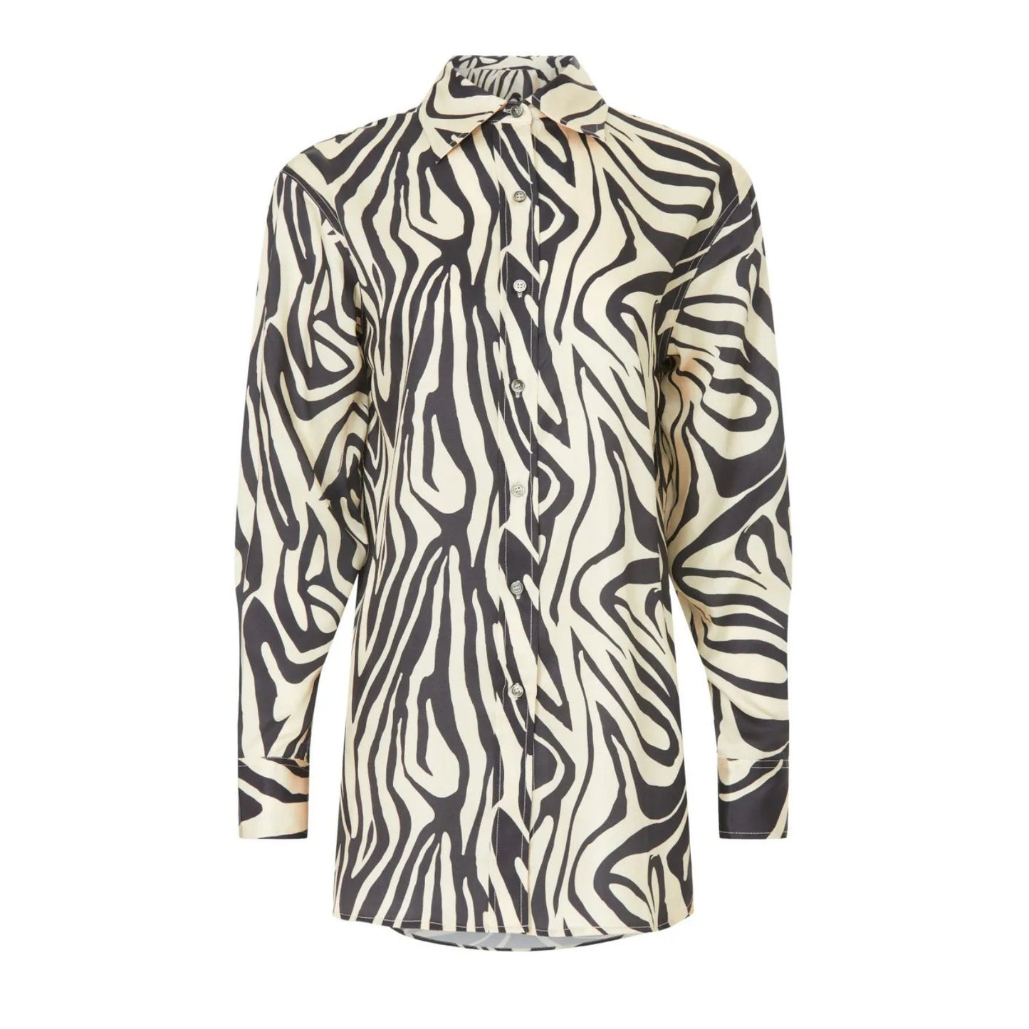 Ronny Kobo Rico Zebra Print Button Front Shirt Blouse