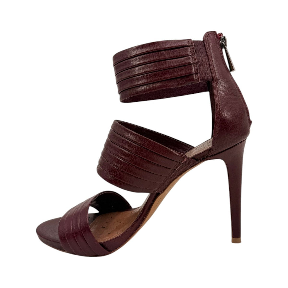 Vince Camuto Burgundy Multi-Strap Stiletto Sandals