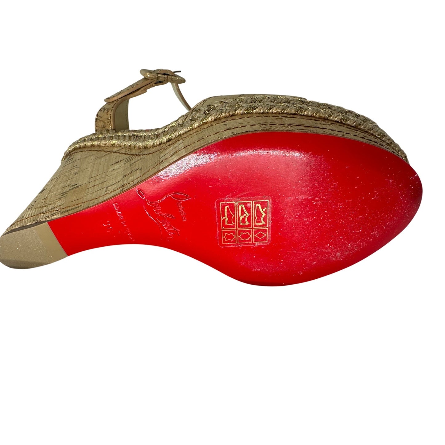 Christian Louboutin Leather Liege Almeria 120 Wedges Sandals