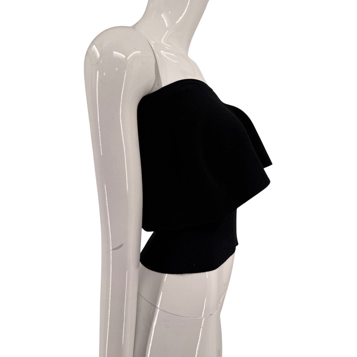 Milly Viscose Blend Knit Flounce Ruffle Strapless Top