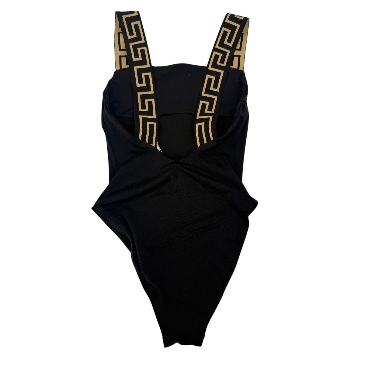 Versace La Greca Square Neck Sleeveless One-Piece Swimsuit