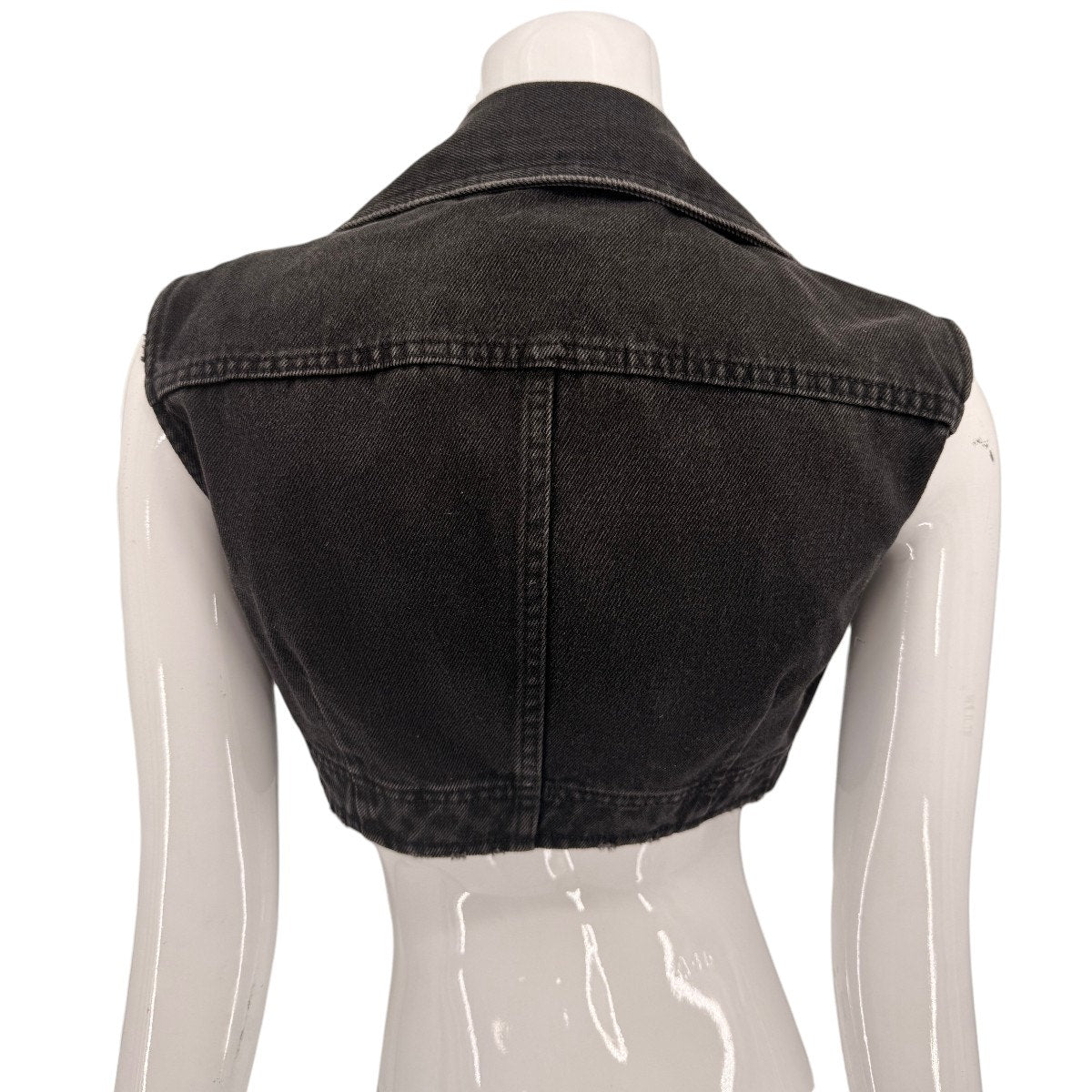 Ambush Sleeveless Denim Cropped Shirt Black XS Made In Italy