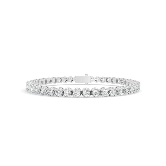 4.90 ctw Diamond Crown Collet 14K White Gold Tennis Bracelet