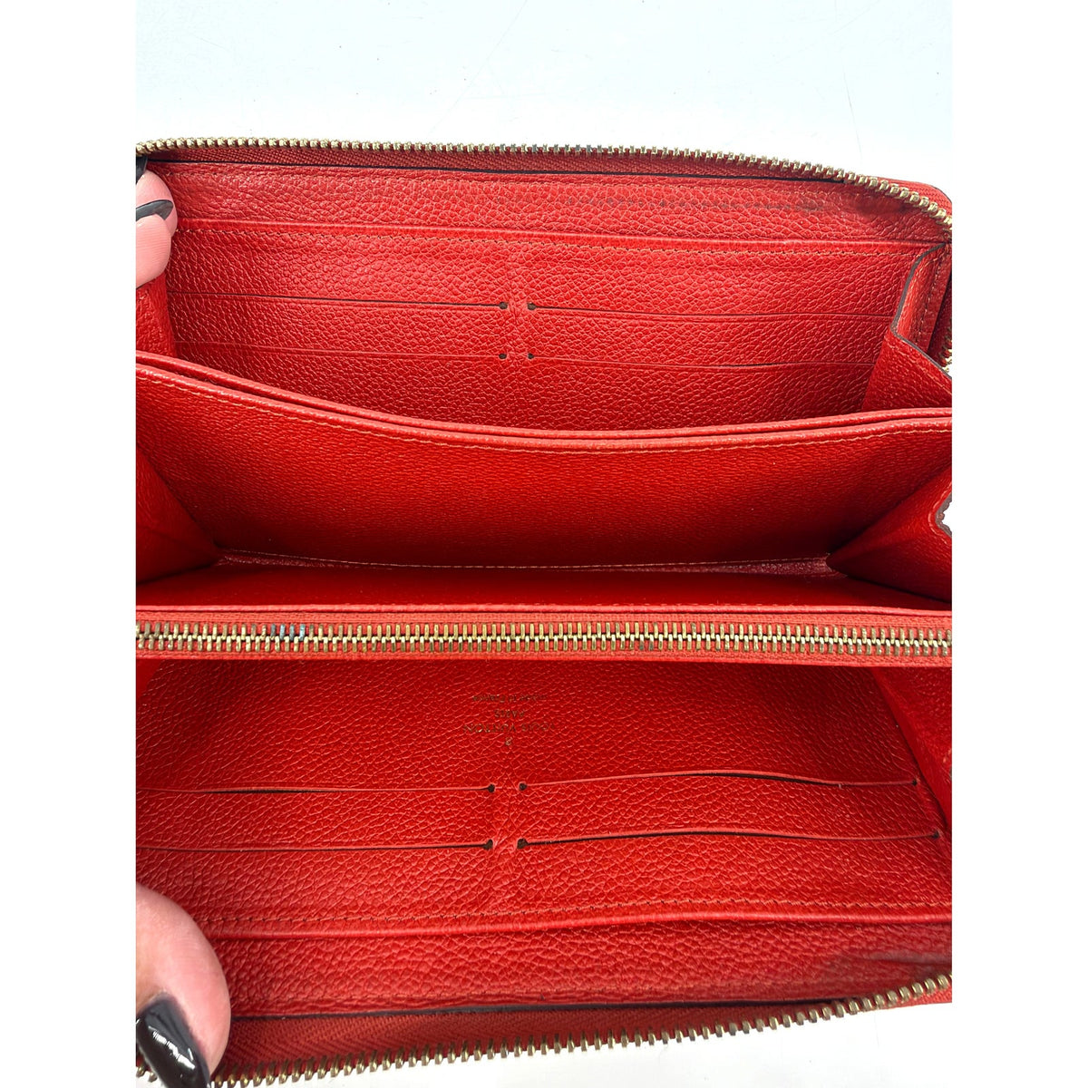 Louis Vuitton Zippy Wallet Monogram Empreinte Leather Red