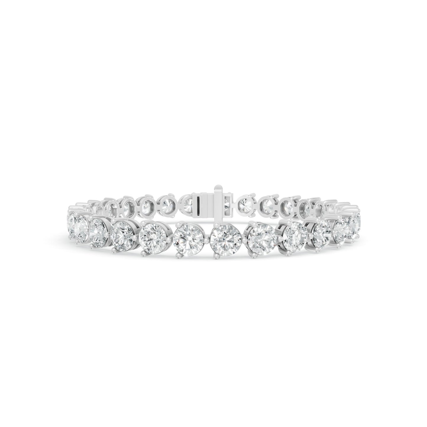 15.50 ctw Diamond 3 Prong Bracelet 14K White Gold Tennis Bracelet