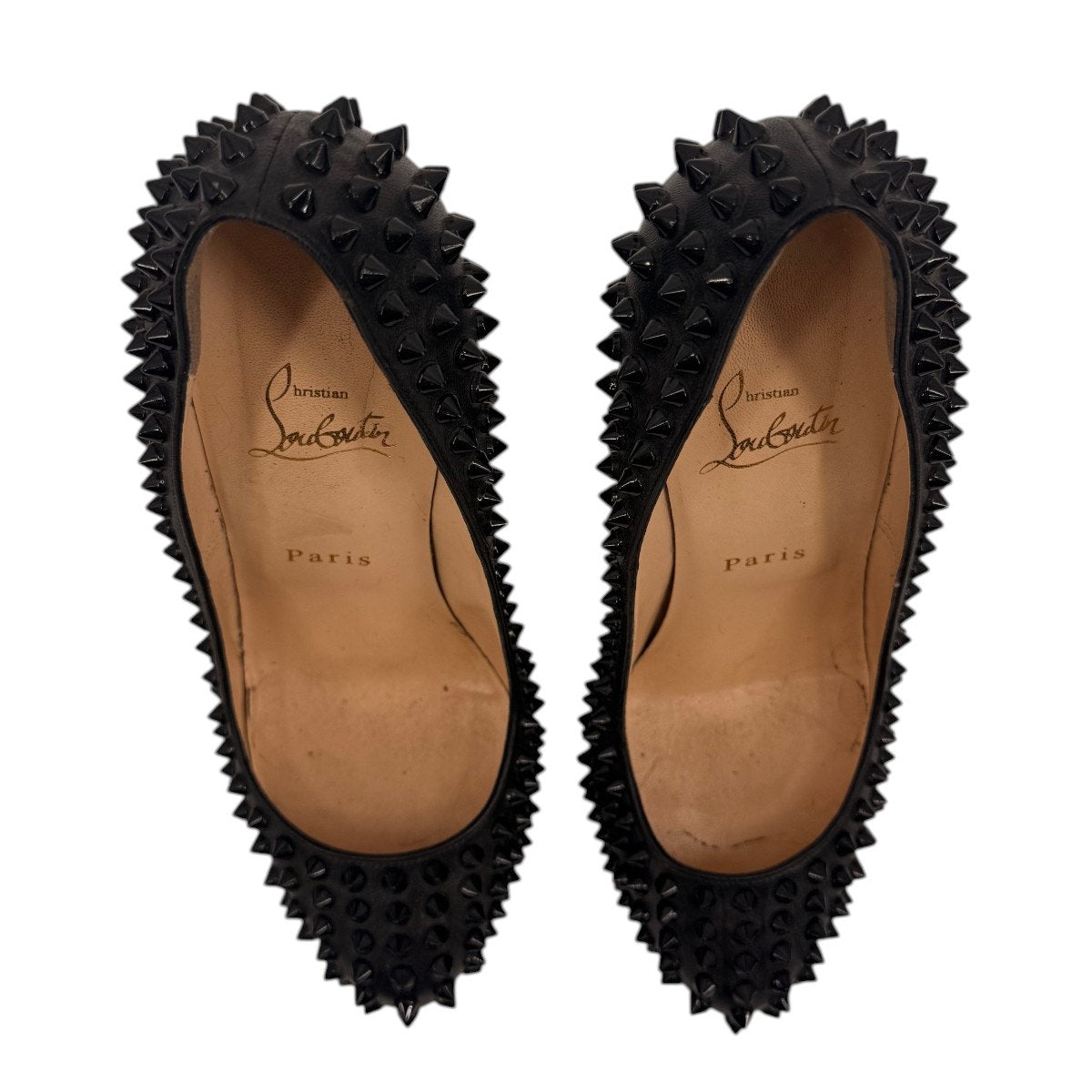 Christian Louboutin Leather Alti Spikes Slip On Platform Pumps