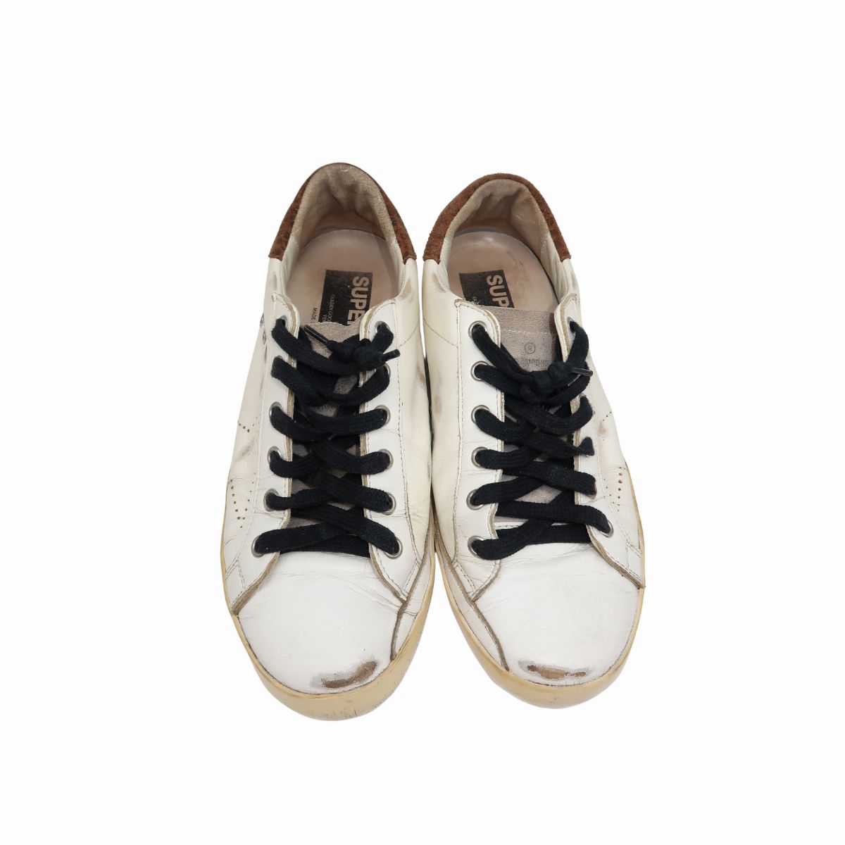 Golden Goose Leather Suede Trim Superstar Low Top Lace Up Sneaker