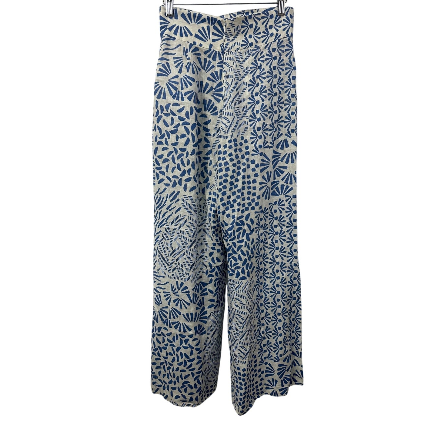 ALEXIS Blue & White Printed Crop Top and Wide Leg Pants Set