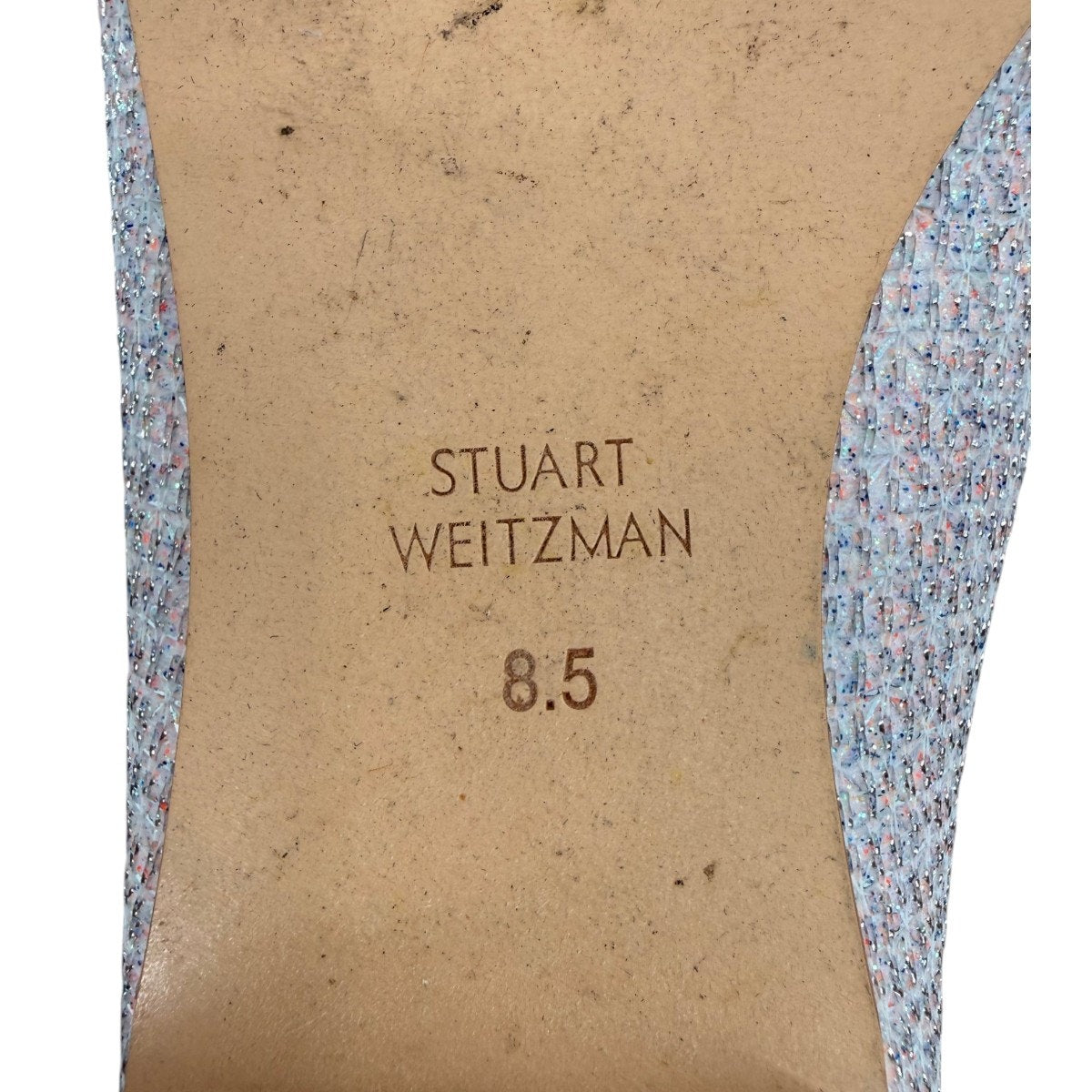 Stuart Weitzman Dazzle Flat Glitter Pointed Toe Mary Jane Flats