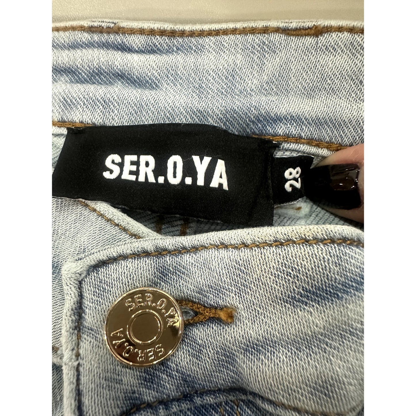 SER.O.YA Cotton Blend Denim Margot Boyfriend Jeans Blue Women's Size 28