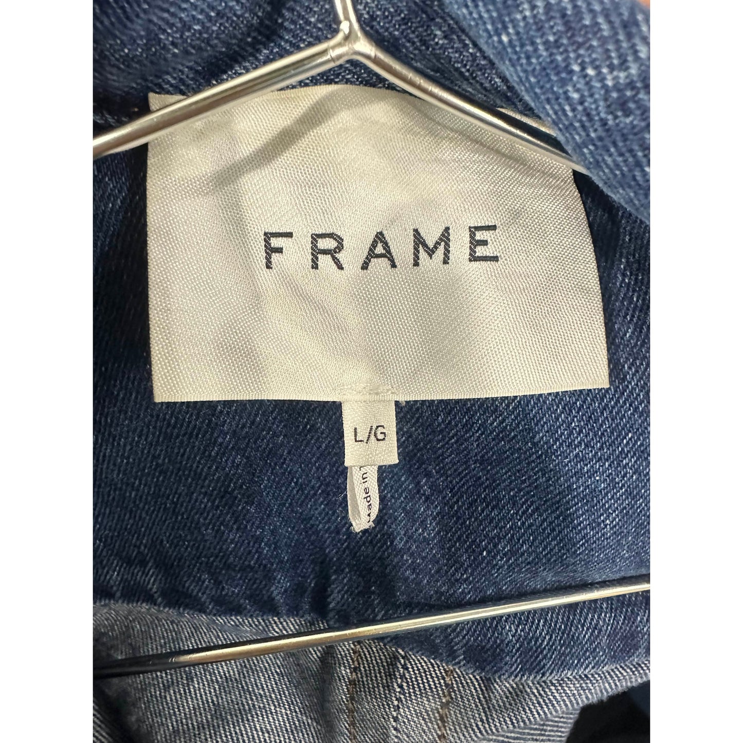 Frame Cotton Denim Button-Up Collared Long-Sleeve Shirt